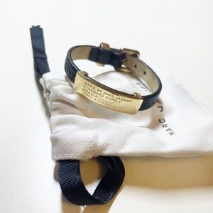 Marc by Marc Jacobs Black Leather Standard Supply ID Bracelet